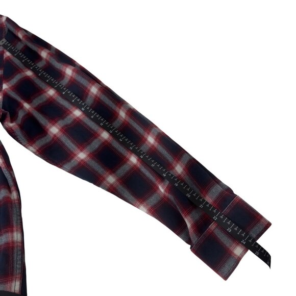 Vans Mens SZ X-Large Classic Fit Red & Navy Plaid Flannel Shirt - Picture 7 of 14